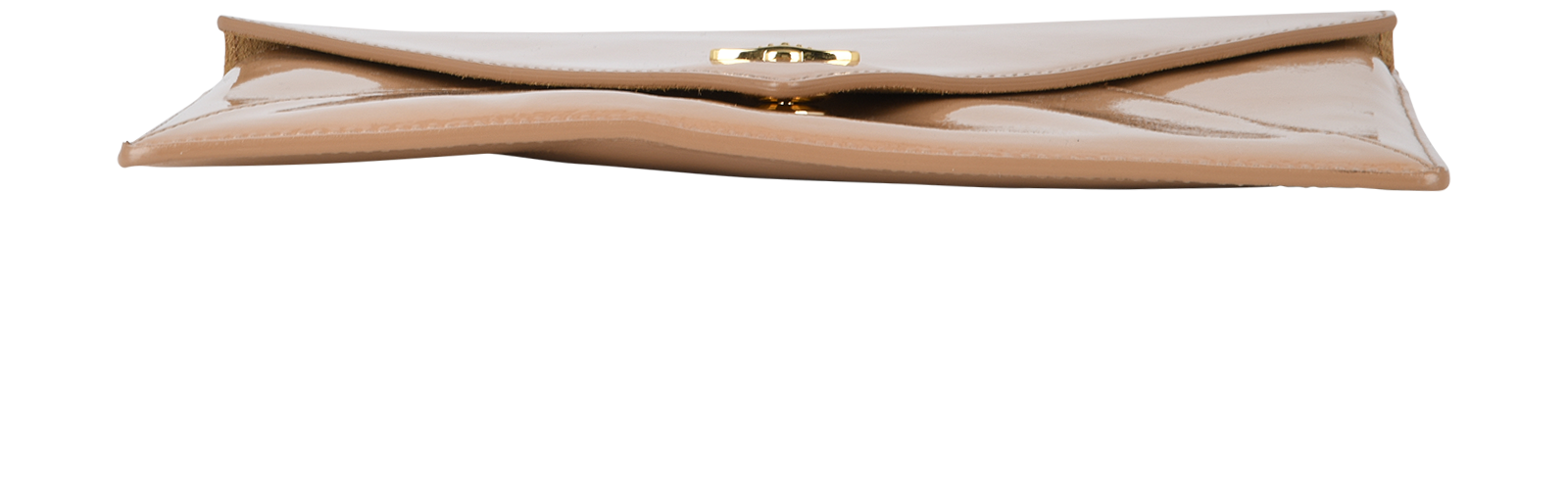 Envelope Clutch, &pound;90, Handbags, Beige, Patent Leather, Top view